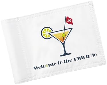 19th Hole Mini Golf Flag, 6 x 8 in, Lime Cocktail, White