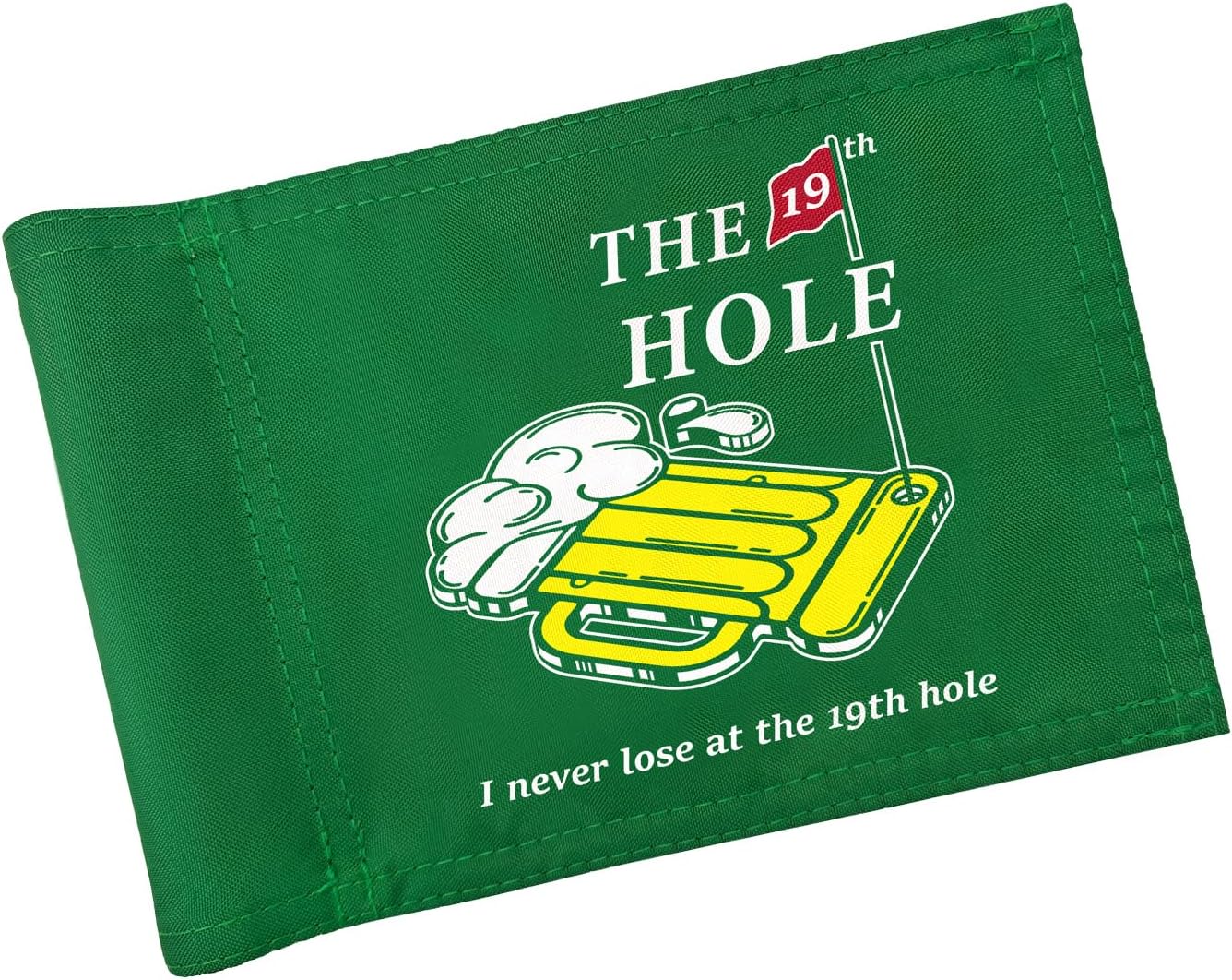 19th Hole Mini Golf Flag, 6 x 8 in, Wine Glass, Green