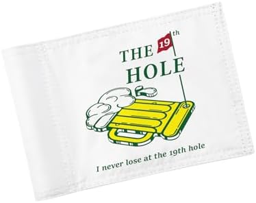 19th Hole Mini Golf Flag, 6 x 8 in, Wine Glass, White