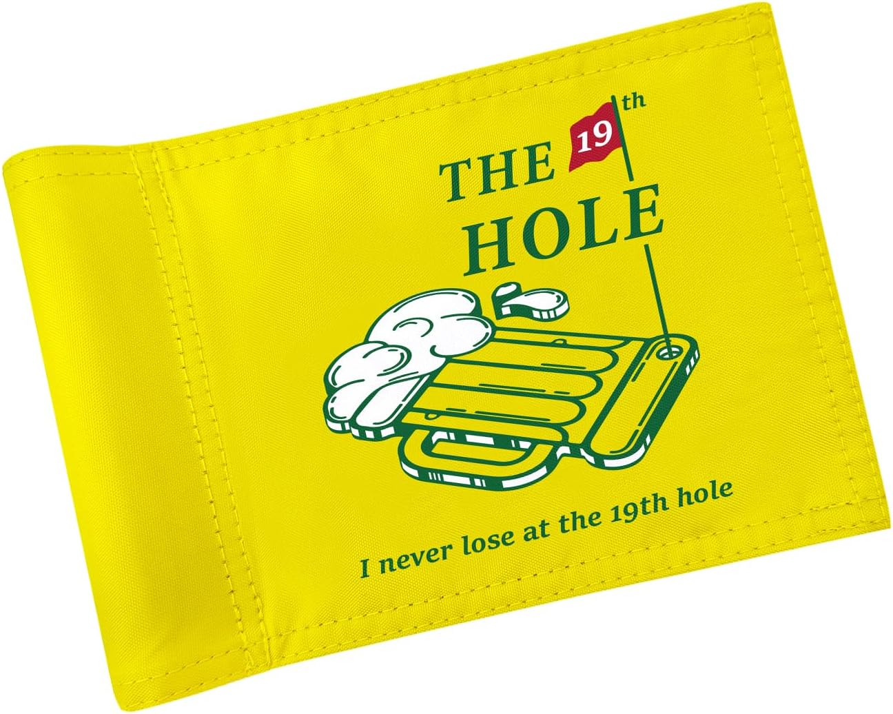 19th Hole Mini Golf Flag, 6 x 8 in, Wine Glass, Yellow