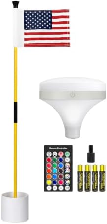 3 ft Yellow USA Flagstick Set with RGB Top Light, 1 Set
