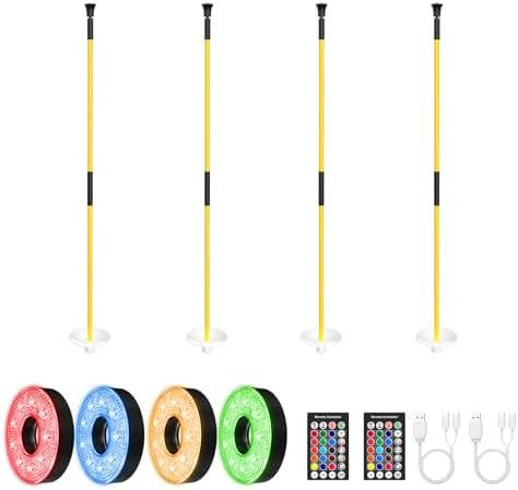 3ft Flagpole with Rechargeable RGB Hole Light