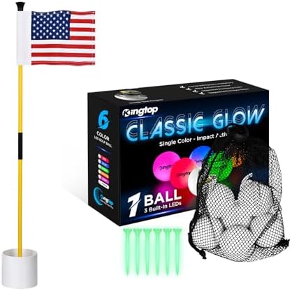 3ft Golf Flagstick and LED Glow Golf Ball Bundle