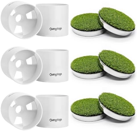 4 in Golf Hole Cups with Turf Covers, 6 Sets