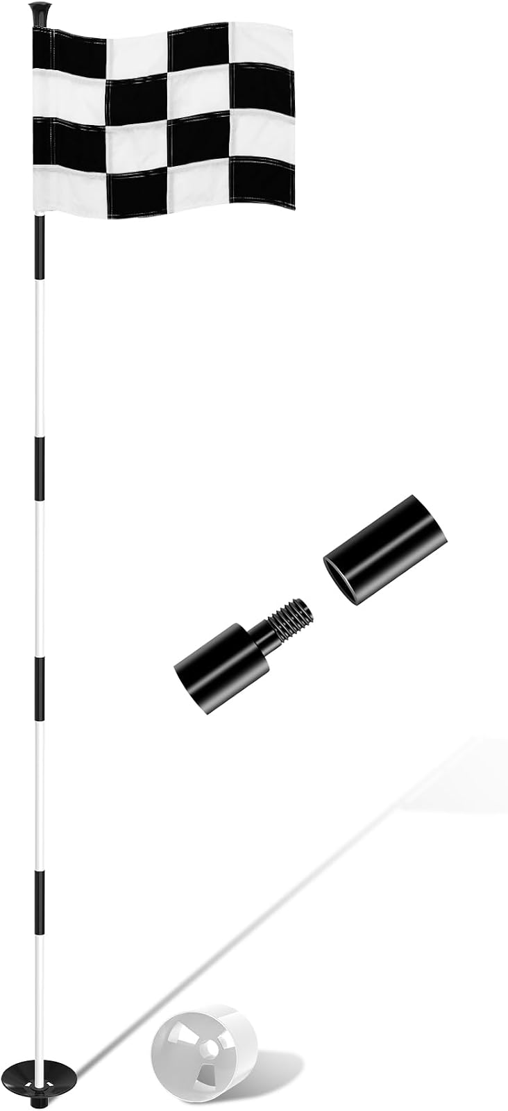 6 ft Fiberglass Golf Flagstick, Threaded Aluminum Connectors