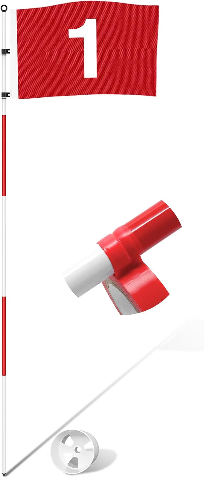 6 ft Metal Golf Flagstick, Slip-Fit Joints