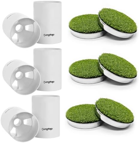6 in Golf Hole Cups with Turf Covers, 6 Sets