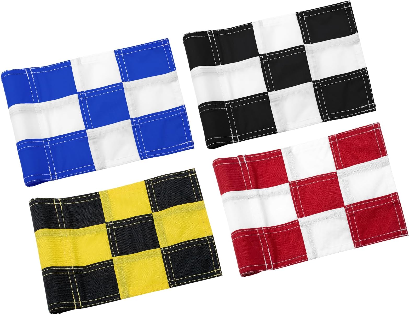 Checkered Mini Golf Flags, 6 x 8 in, Mixed Colors, 4 Pack