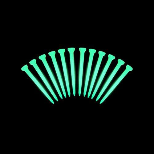 Glow-in-the-Dark Golf Tees, 12 Count 3-1/4 inch Fluorescent Green Light Up Golf Tee