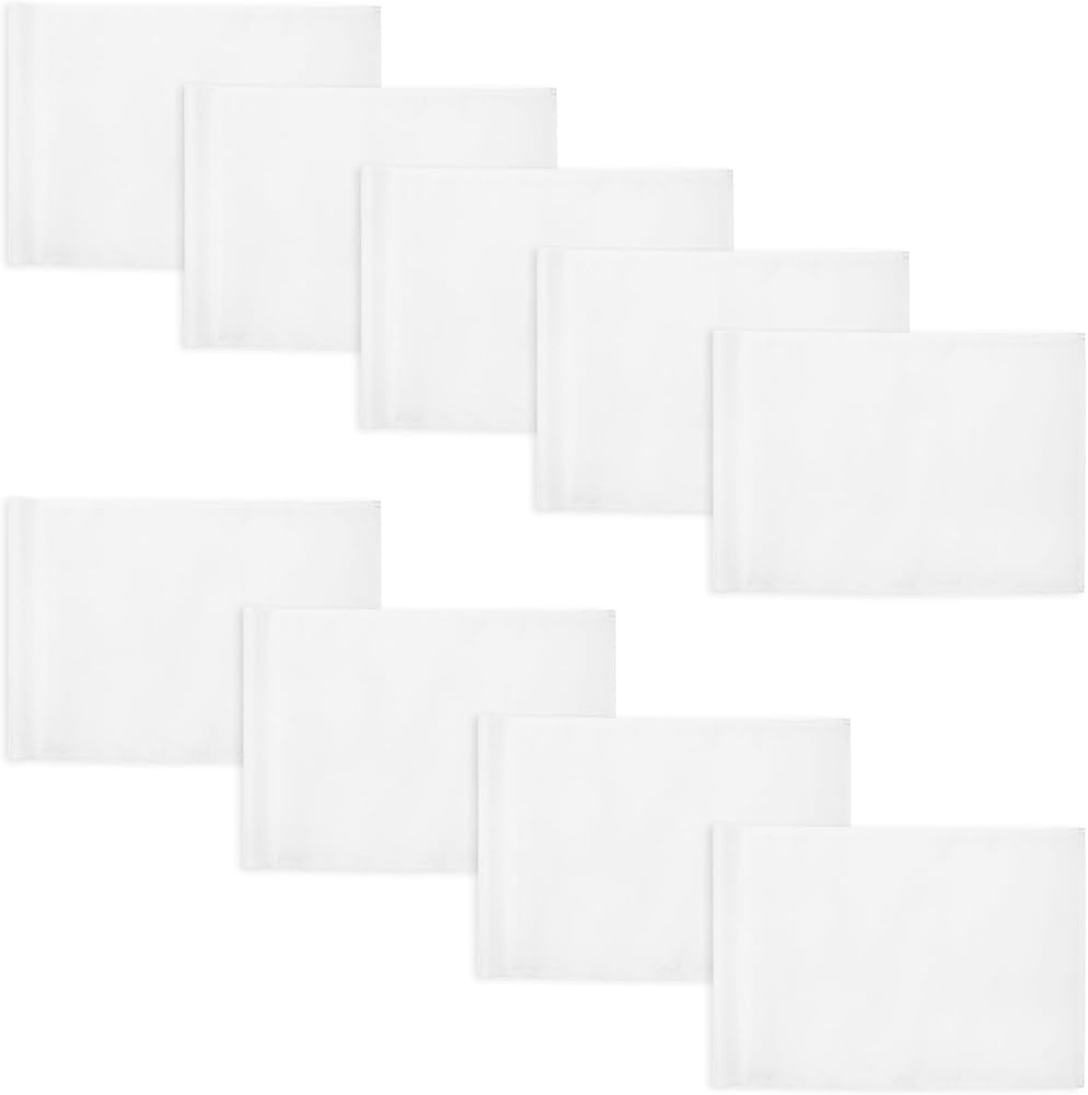 Golf Flag 20x14 Inch - Plain White, 9 Pack