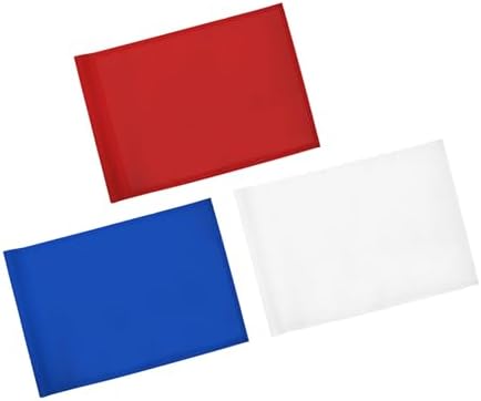 Golf Flag 20x14 Inch, Red, Blue and White Combo, 3-Pack