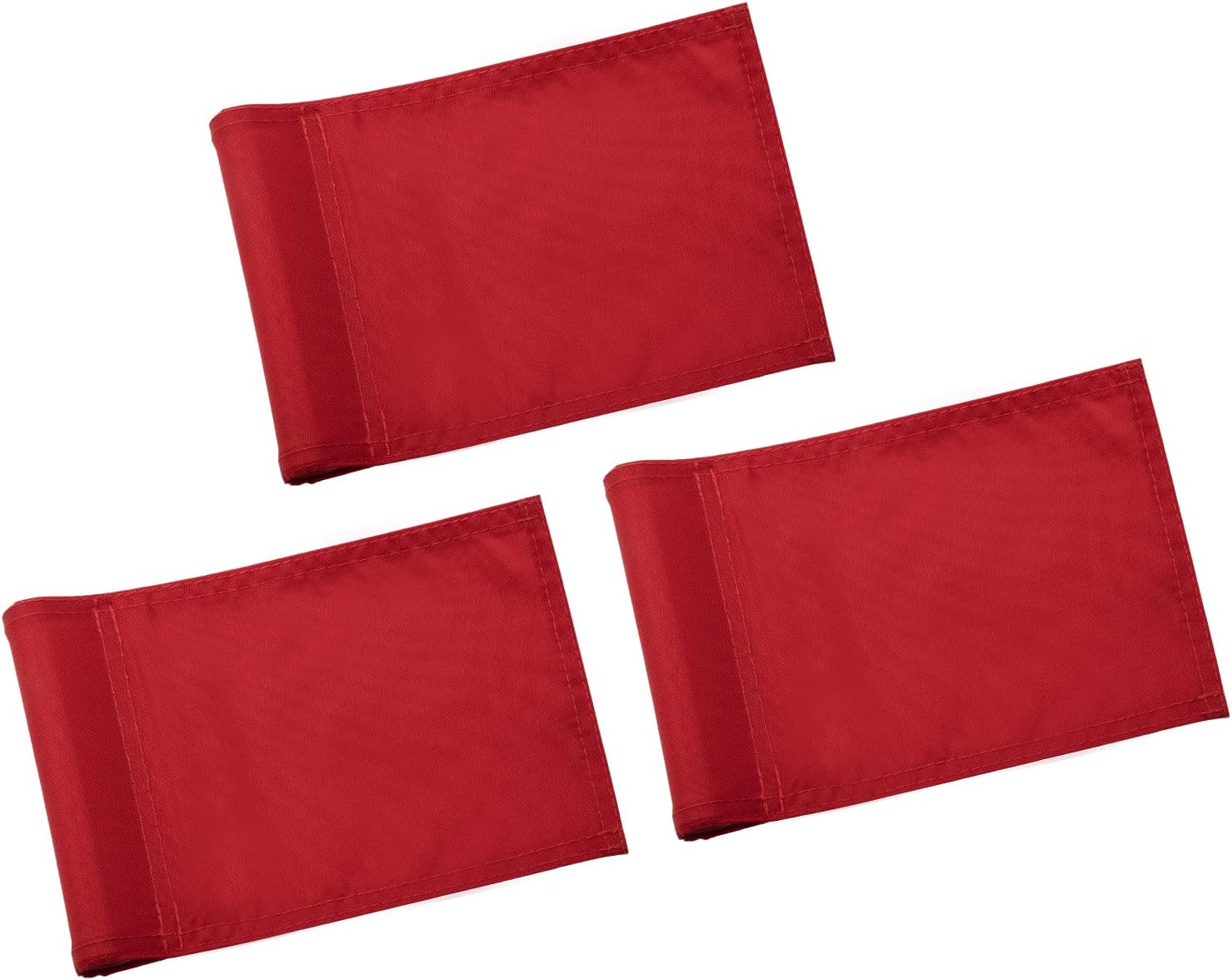 Golf Flag 8x6 Inch - Plain Red, 3 Pack