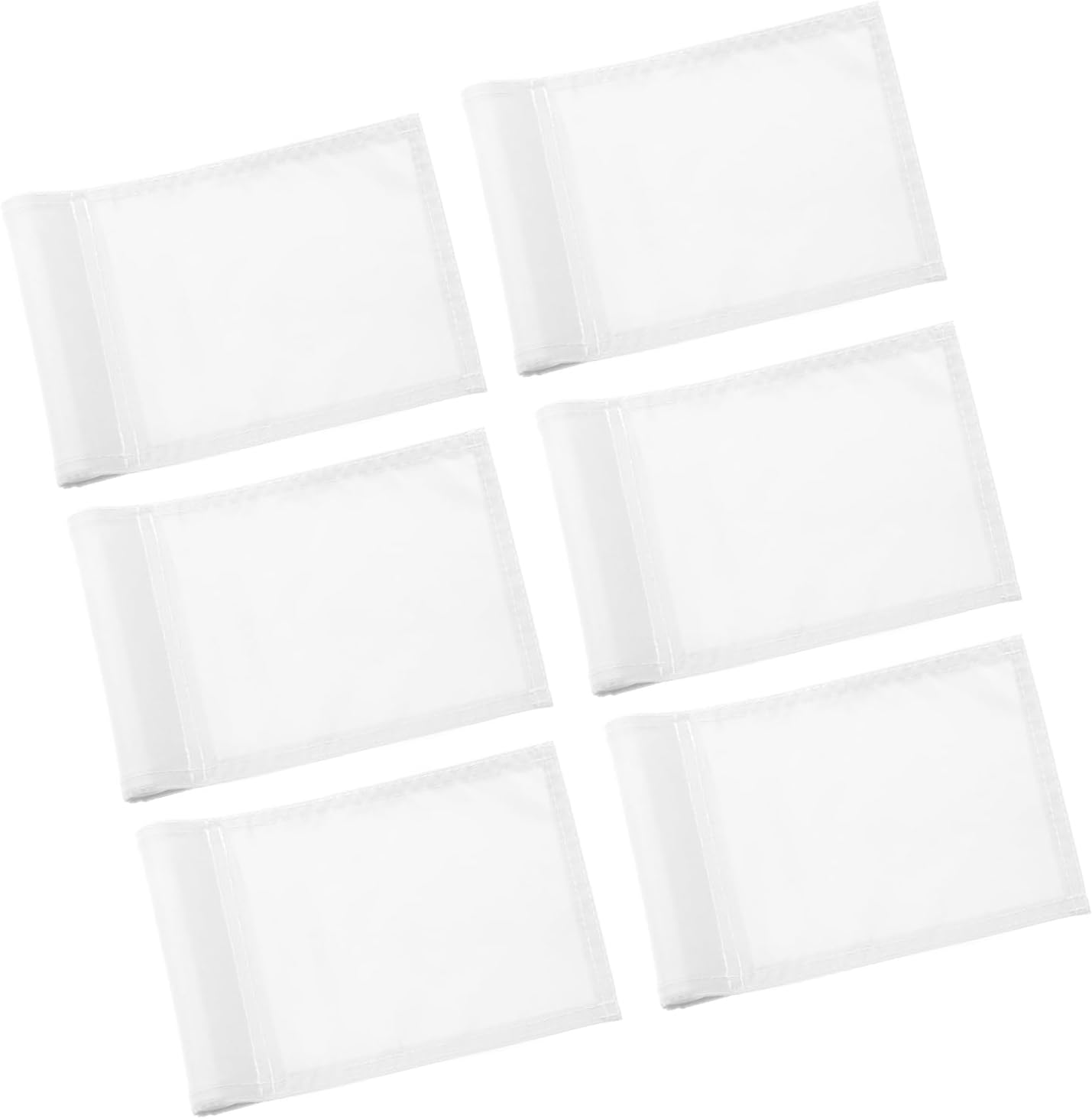 Golf Flag 8x6 Inch - Plain White, 6 Pack