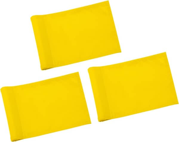 Golf Flag 8x6 Inch, Plain Yellow, 3-Pack