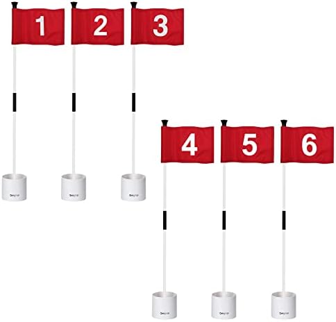 Golf Flagstick Mini, 3 Feet Flagpole 2-Section Design, 4" Putting Cup, Numbered# 1-6