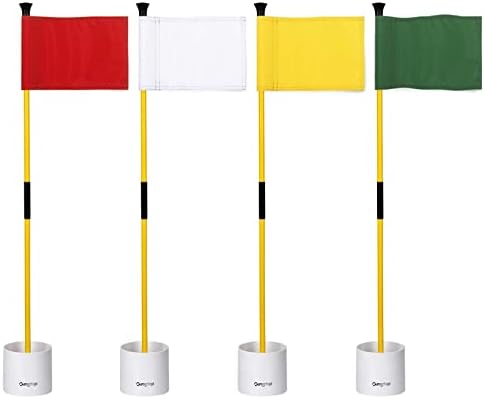 Golf Flagstick Mini, 3 Feet Flagpole 2-Section Design, 4" Putting Cup