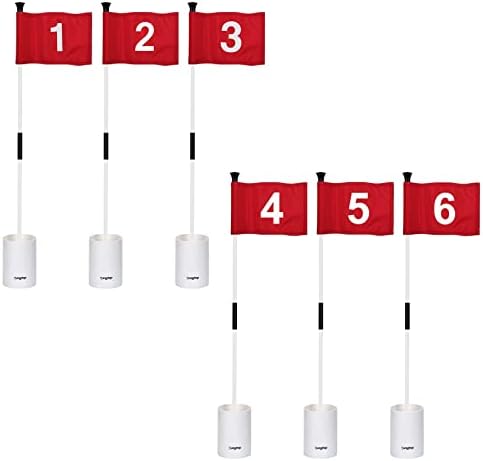 Golf Flagstick Mini, 3 Feet Flagpole 2-Section Design, 6" Putting Cup, Numbered# 1-6