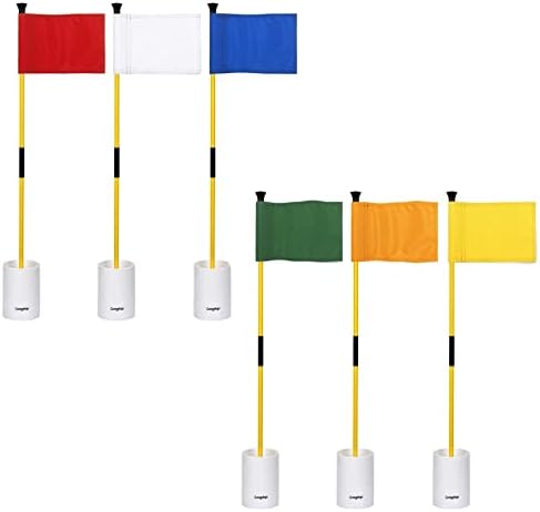 Golf Flagstick Mini, 3 Feet Flagpole 2-Section Design, 6" Putting Cup