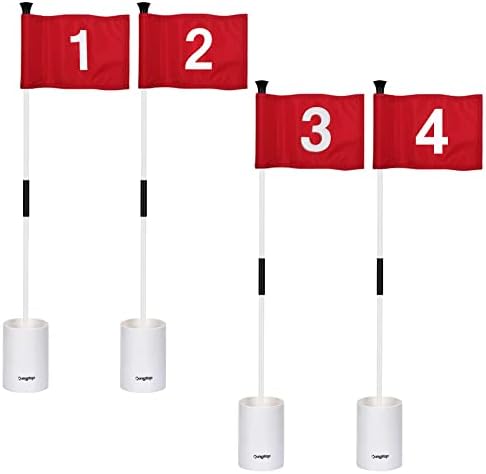 Golf Flagstick Mini, 3 Feet Flagpole 2-Section Design, 6" Putting Cup, Numbered# 1-4