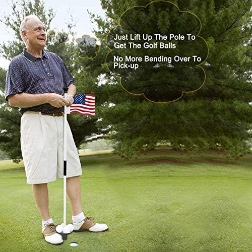 Golf Flagstick Mini, Practice Putting Green Flag Stick for Yard, 4 Pack