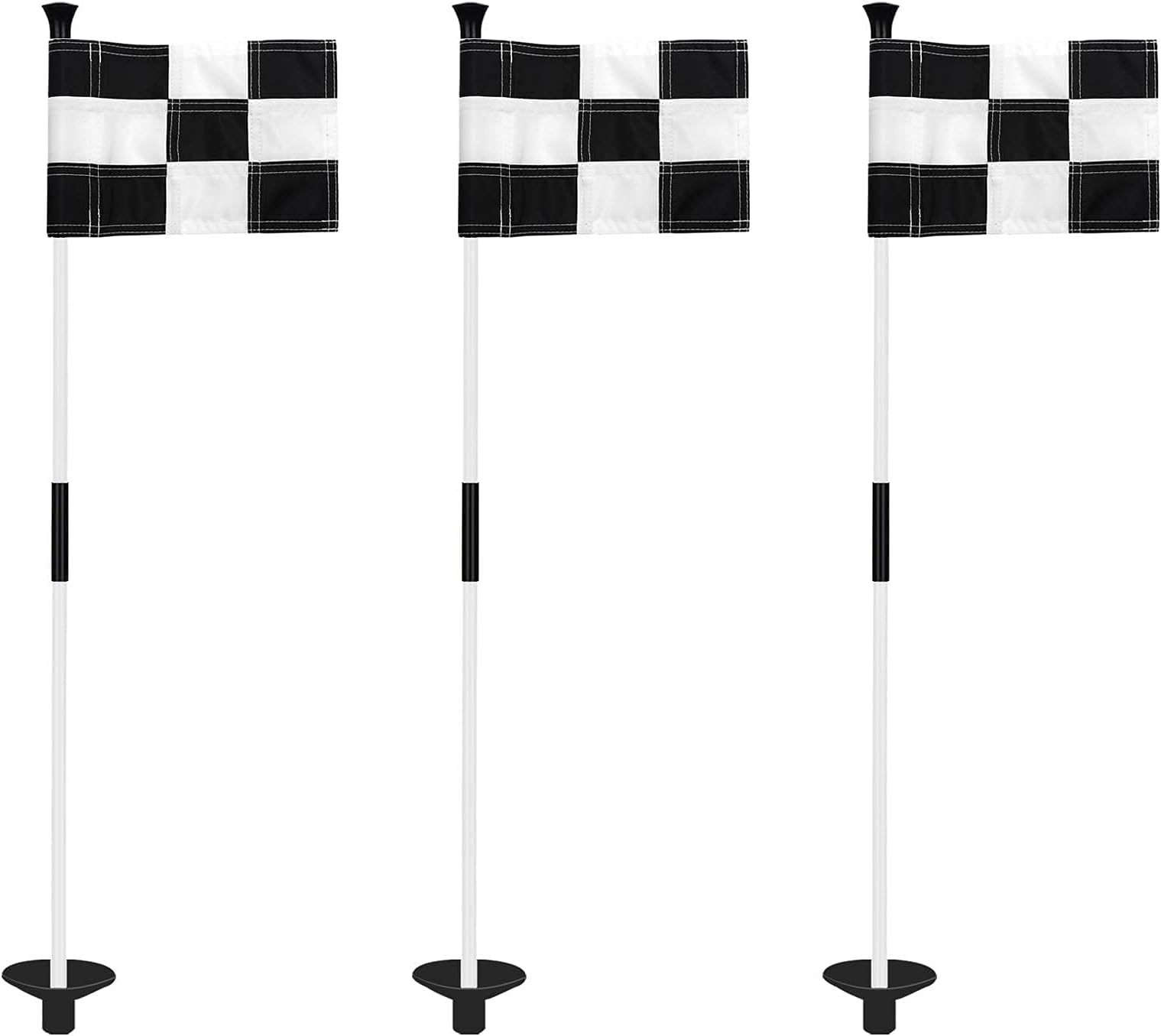 Golf Flagstick Mini, Putting Green Flag for Yard, 3 Pack