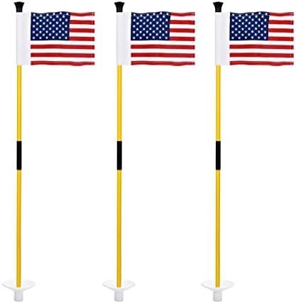 Golf Flagsticks Mini, Putting Green Polyester Double-Sewn US Golf Flag for Yard