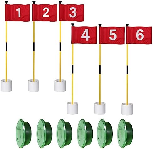 Mini Golf Flagstick with Hole Cup Cover, Practice Putting Green Flags for Yard