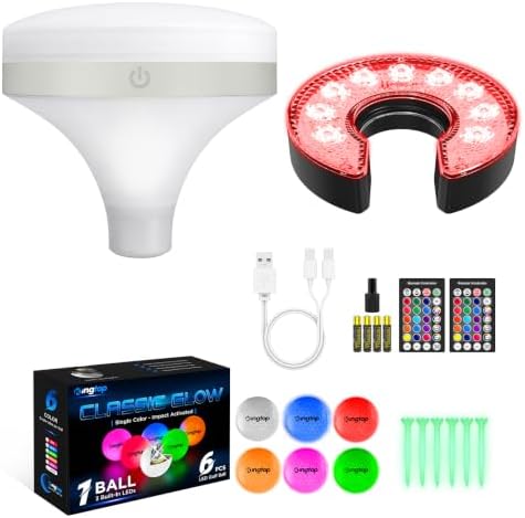 Night Golf, 1 C-Shape Hole Light, 1 Top Light, 6 LED Balls