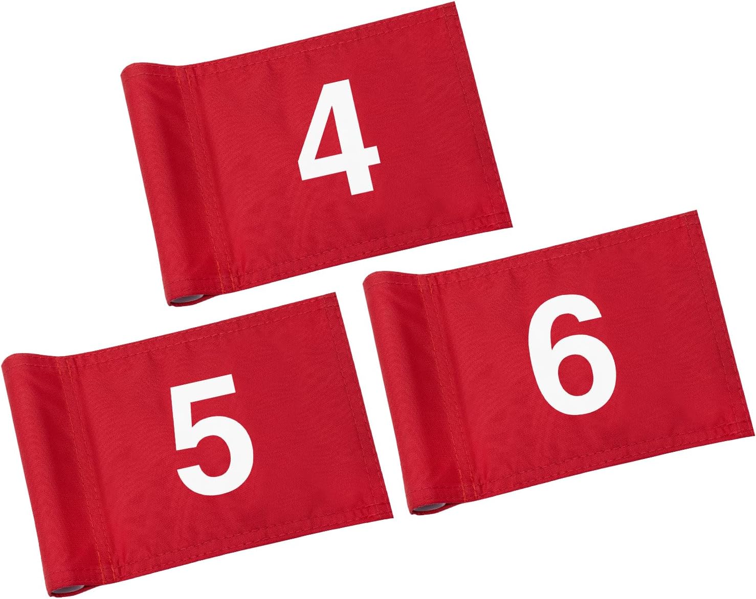 Numbered Mini Golf Flags, 6 x 8 in, Numbers 4 to 6, 3 Pack