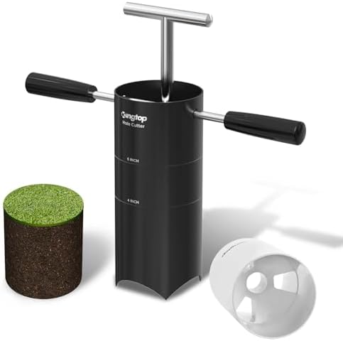 Portable Golf Hole Cutter & Cup Bundle, 6 Inches, Black