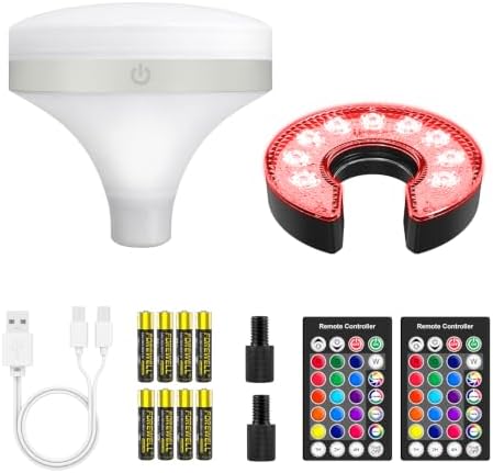 Rechargeable C-Shape Hole Light with RGB Flagstick Light, 1 Set