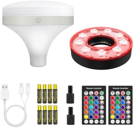 Rechargeable O-Shape Hole Light with RGB Flagstick Light, 1 Set