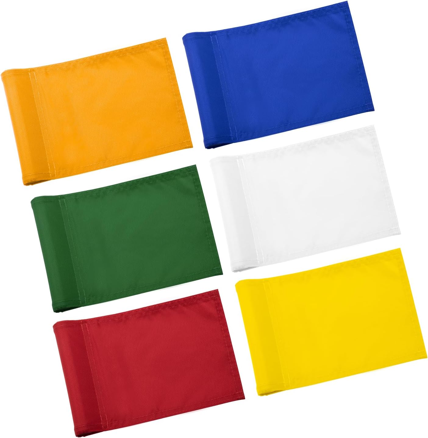 Solid Golf Flags with Tube Inserted, All 8" L x 6" H, 6 Pack