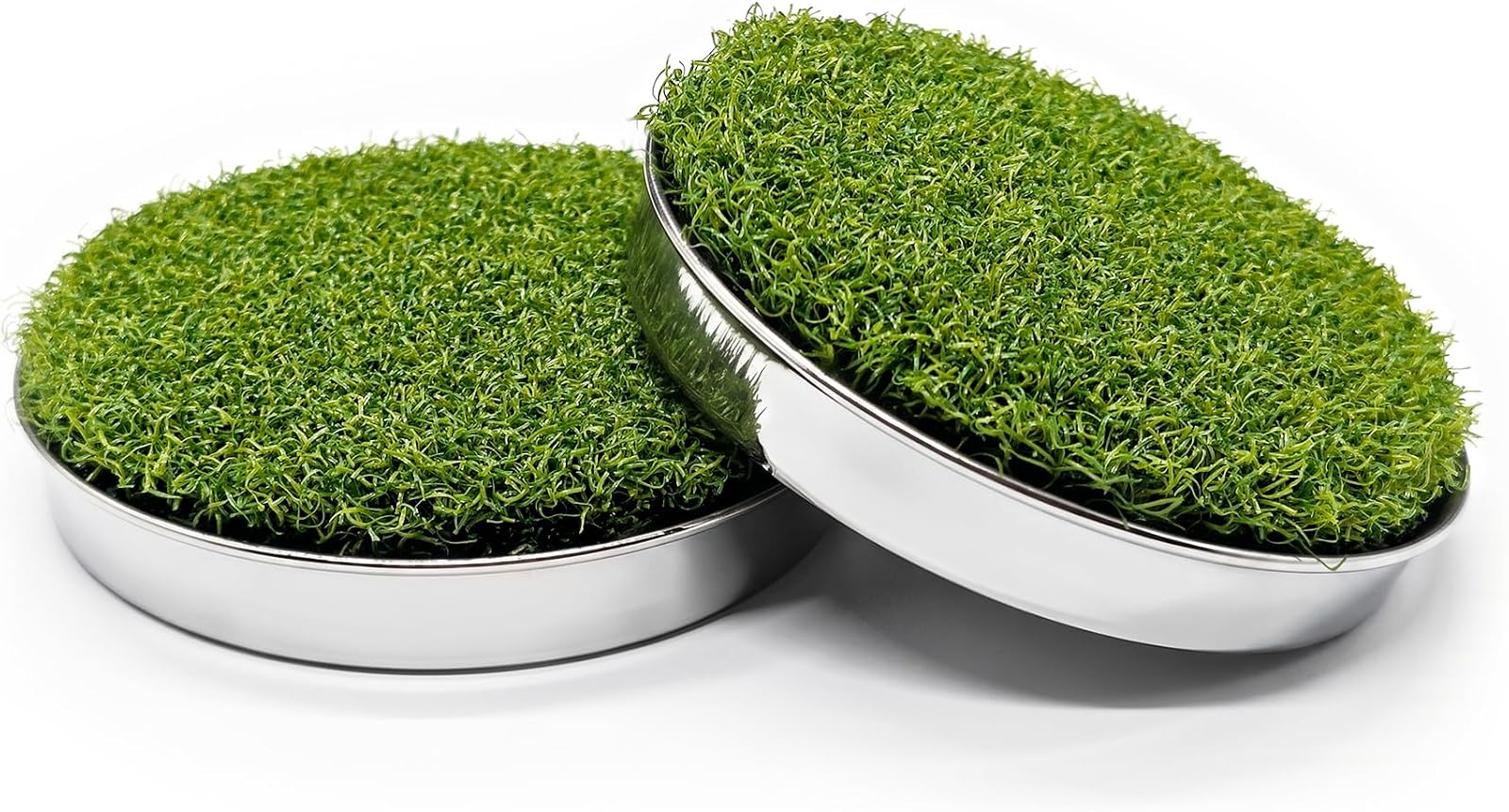 Stainless Steel Golf Hole Cup Covers with Turf, 2 Pack