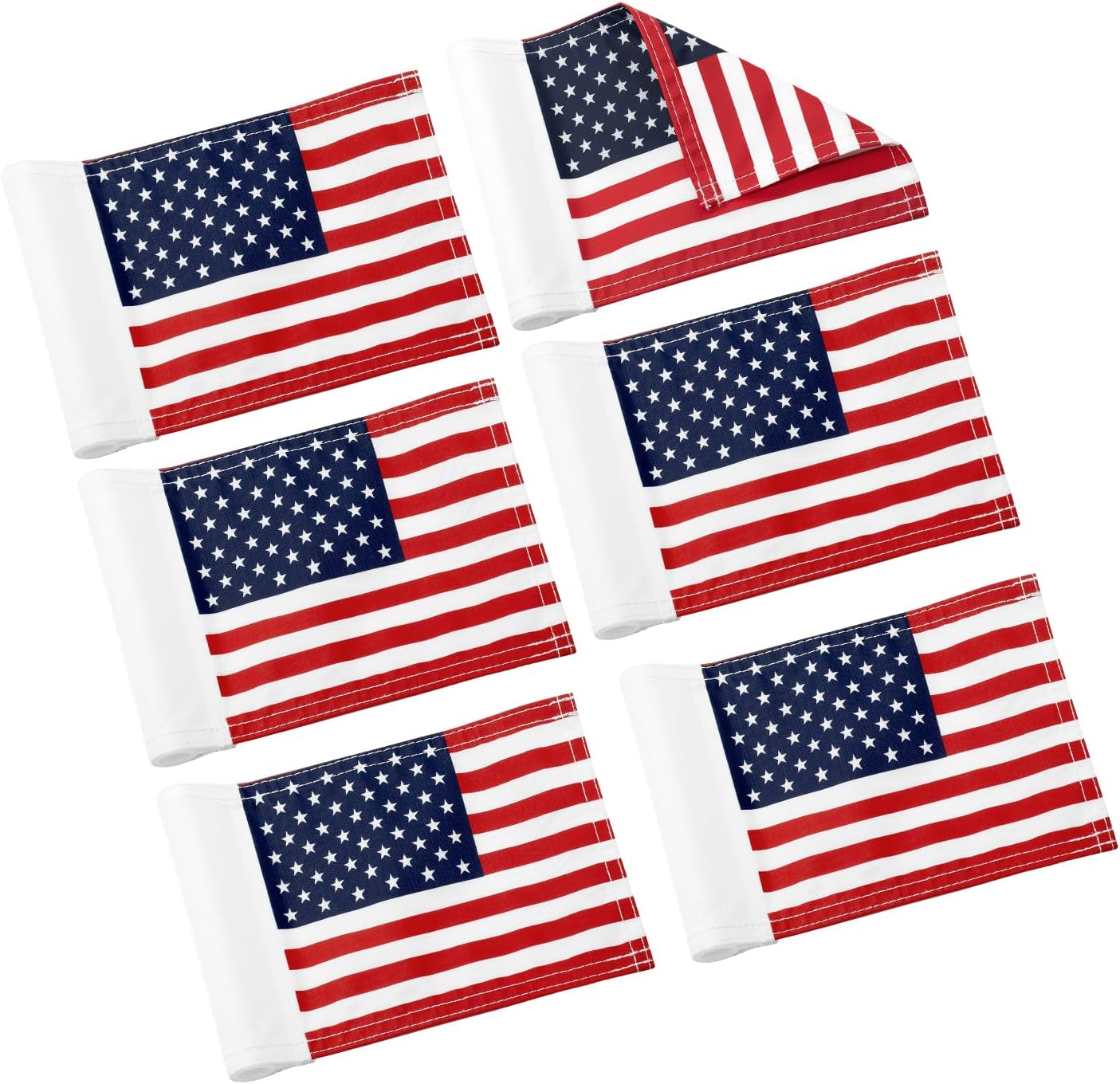 USA Mini Golf Flags, 6 x 8 in, Double-Sided, 6 Pack
